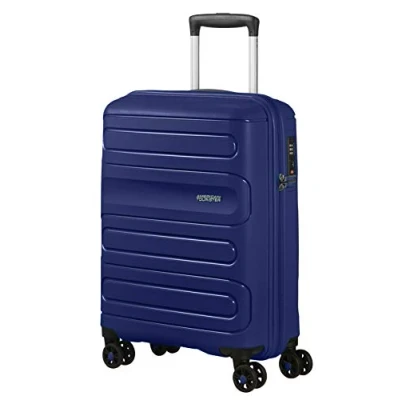 Image of American Tourister Sunside Spinner S Hand Luggage, 55 cm, 35 Litre, Blue (Dark Navy)