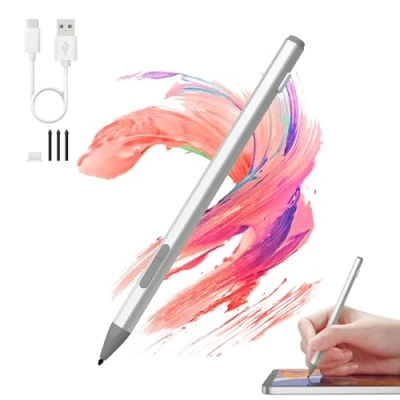 Image of Microsoft Surface Pen Pro 11/10/9/8/7/6/5/4/3/X/Surface 3, Go 4/3/2/1, Laptop/Studio/Book 4/3/2/1 Stylus Pen, with Palm Rejection and Rechargeable, 4096 Pressure Sensitivity