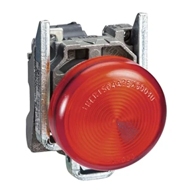 Image of Schneider Electric Harmony XB4 Pilot Indicator Light, Metal, Plain Lens, BA9 Bulb Base, Industrial Control, 250 V AC/DC, XB4BV64, Red