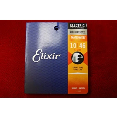 Image of Elixir Nanoweb 12052 coated light electric guitar strings 10 46 (2 PACKS)