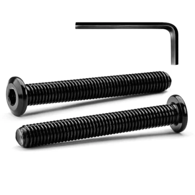 Image of MINHER M6 x 55mm 20Pcs Flat Head Hex Socket Cap Screws Bolts, Furniture 304 Stainless Steel 18 8, Full Thread (with Spanner)