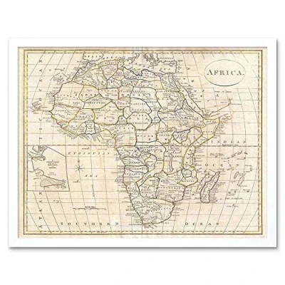 Image of Wee Blue Coo 1799 Clement Cruttwell Map Africa Vintage Art Print Framed Poster Wall Decor 12X16 Inch