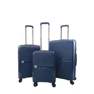 Image of Navy Blue Medium Check in Suitcase 65 x 44 25 cm Lightweight Hard Shell Luggage