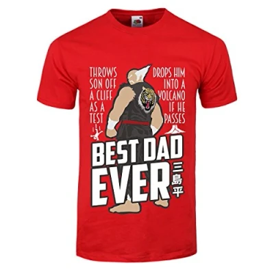Image of Grindstore Heihachi Mishima Best Dad Ever T Shirt Red