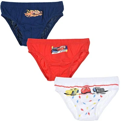 Image of Boys 3 Pack Disney Cars Briefs Kids Pants Underwear Age 6/8 Years Multi