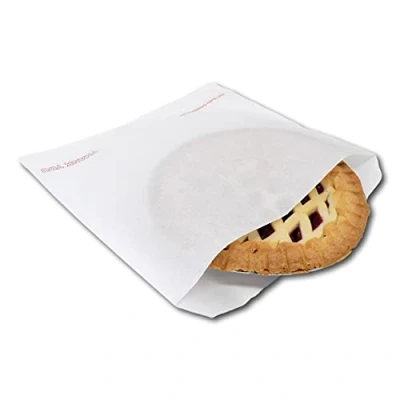 Image of EPOSGEAR® 12&quot; x White Thank You Greaseproof Paper Food Bags Ideal for Cakes, Pastries, Sandwiches etc (100)