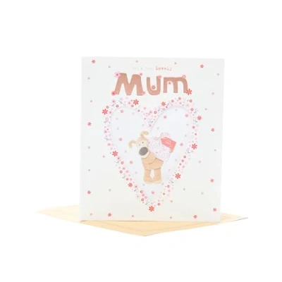Image of Boofle Birthday Card For Mum With Envelope Sweet Design Patterned Heart, Multi, 737937 0 1,159mm x 184mm