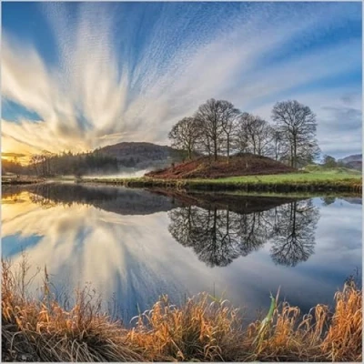 Image of Abacus Cards General Male/Female Blank/Birthday Card River Brathay, the Lake District Eco Friendly &amp; Recyclable From BBC Countryfile Range
