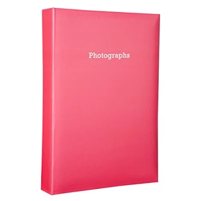 Image of Large Memo Slip In Photo Album Holds 300 6 x 4 Photos (10x15cm) (Pink)