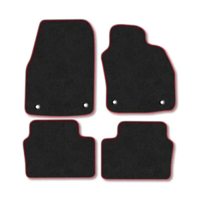 Image of Car Mats Compatible with Vauxhall Astra H (2004 2009) Tailored Fit Red Carpet Floor Set Accessory Custom 4 Pieces Anti Slip Backing &amp; Binding Trim Edge