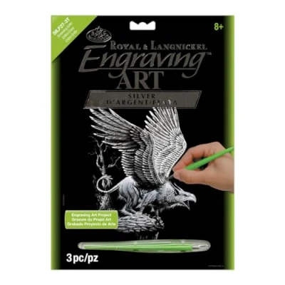 Image of Royal &amp; Langnickel 8 x 10 inch Screaming Griffin Pre Printed Foil Set Silver