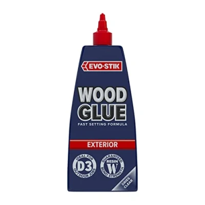 Image of EVO STIK Wood Glue Exterior, Weatherproof, Extra Strong, Fast Setting, Suitable For All Types, Dries Clear, 1L