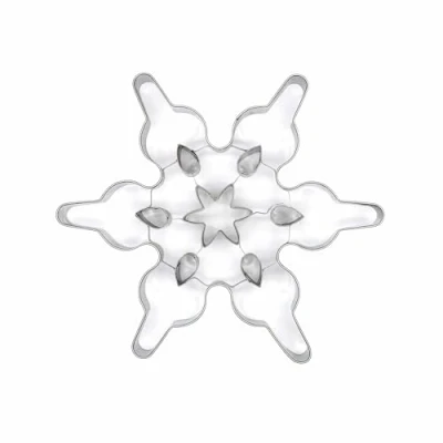 Image of Zenker Christmas Cookie Cutter, Large Snowflake, Biscuit Cutter for Baking, Giant Detailed Snowflake Pastry Stainless Steel, Silver, 18.5x18x2.5cm