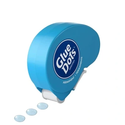 Image of Glue Dots Permanent Dispenser with 200 Dots, Adhesive, 1 Pack