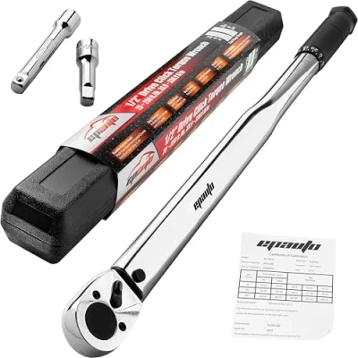 Image of EPAUTO 1/2 Inch Drive Click Torque Wrench,25 250 ft. lb./33.9 338.9 Nm