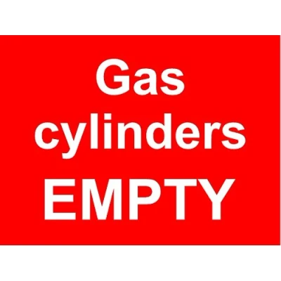 Image of Gas cylinders Empty 1mm PVC Sign.