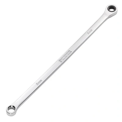 Image of Draper HI TORQ Metric Extra Long Double Ring Ratchet Spanner, 8mm