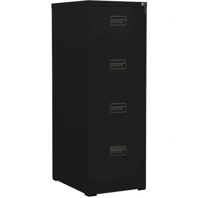 Image of vidaXL Filing Cabinet Black 46x62x133 cm Steel
