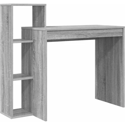 Image of vidaXL Computer Desk Grey sonoma Particle board Medium Shelving