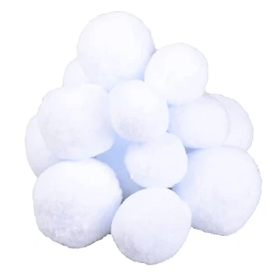 Image of Jomnvo 15 Pieces 5cm Christmas Snowball Fake Realistic White Plush Snow Balls for Kids Adults Indoor Outdoor Fight Game Winter Xmas Decoration (5cm)