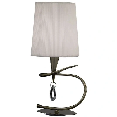Image of Mara Table Lamp 1 Light E14 Small, Antique Brass With Ivory White Shade