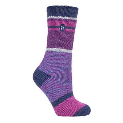 Image of HEAT HOLDERS Ladies Thermal Socks for Winter Outdoor &amp; Indoor Cuddly Fluffy Gifts Women (4 8 UK, AD Purple/Pink)