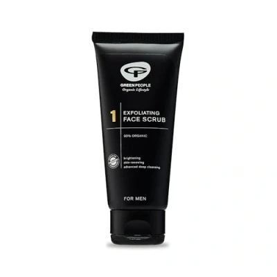 Image of Green People for Men No.1 Exfoliating Face Scrub 100ml Natural &amp; Organic Men’s Facial Exfoliator Brightening, Deep Cleansing Paraben Free Ethanol Cruelty Vegan
