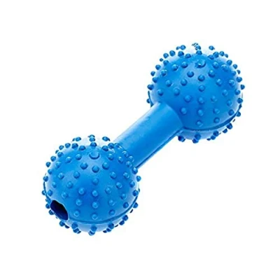Image of Classic Pet Products Rubber Pimple Dumbbell with Bell, 110 mm, Blue