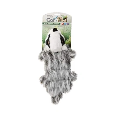 Image of Gor Pets Soft Dog Toy Plush Wild Multi Squeak Badger