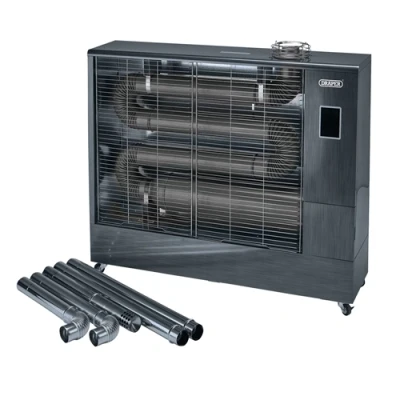 Image of Draper 230V Far Infrared Diesel Heater with Flue Kit, 67,500 BTU/19.8kW