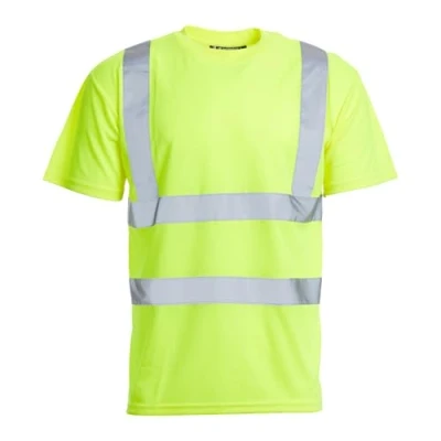 Image of Blackrock Yellow Hi Vis T Shirt, Reflective Shirts for Men &amp; Women Lightweight, Comfortable Breathable, High Visibility Safety Security Workwear shirts, Fully EN Certified Size 2XL