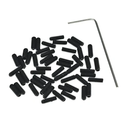 Image of KAISH 50x US #4 40 x 5/16&quot; Black Guitar Bridge Saddle Height Adjustment Hex Screws for Stratocaster/Telecaster