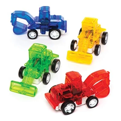 Image of Baker Ross AW537 Pull Back Racing Diggers (Pack of 6) Mini Assorted Colour Vehicles Perfect for Kids Goodie Bags, Halloween Party Favours, Pinata Filler or Birthday Presents