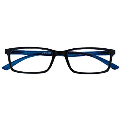 Image of OPULIZE See Blue Light Blocking Reading Glasses Black Arm Computer Gaming Anti Glare Mens Womens B9 1 +3.00
