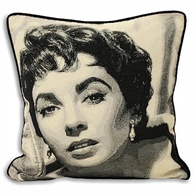 Image of Riva Home Elizabeth Taylor Polyester Cushion,Black,45 x 45cm