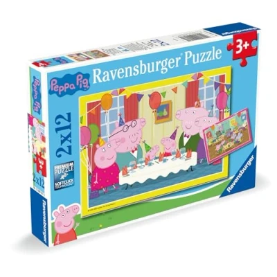 Image of Ravensburger Peppa Pig Toys for 4 Year Olds 2x 24 Piece Jigsaw Puzzles Birthday Party Time 2024 Edition