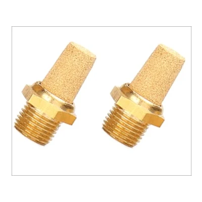 Image of Pneumatic Silencer Sintered Bronze 1/2 Inch Set of 2 Industrial Quality