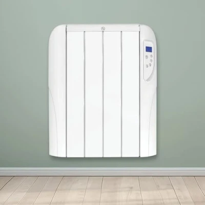 Image of Futura 1000W White Electric Radiator Heaters for Home, Bathroom Safe 24/7 Day Timer Heater Lot 20 &amp; Advanced Thermostat Control Wall Mounted Low Energy Panel with Child Lock