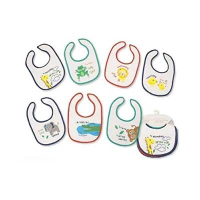 Image of Baby Bibs 7 Days of The Week Boys and Girls Options 0 6 Months (Boys Days)