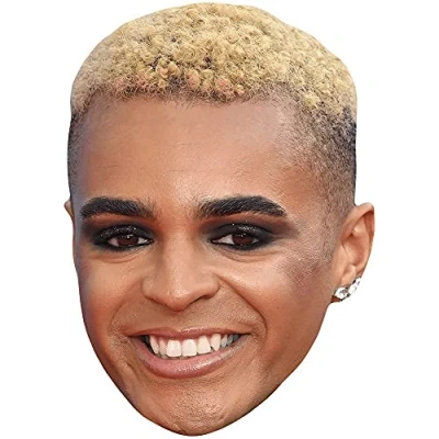 Image of Layton Williams (Blonde Hair) Celebrity Mask, Flat Card Face, Fancy Dress Mask