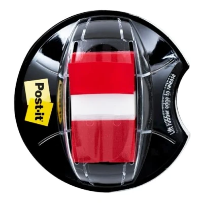 Image of Post it Flags, 200/High Volume Desk Grip Dispenser, 1 in Wide, Red (680 HVRD)