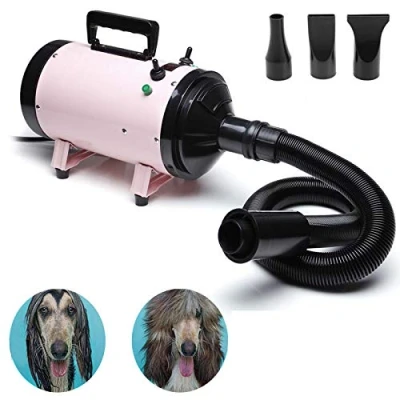 Image of dicn Dog Hair Dryer Professional 2800W Low Noise with 3 Nozzles &amp; Extendable Hose Fur Blaster Grooming Dryers Adjustable Temperature for Pets Cats Dogs