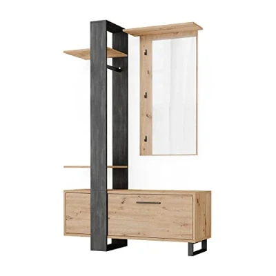 Image of Vicco Wardrobe Porto, Artisan oak/Black, 120 x 192 cm