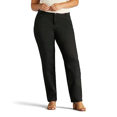 Image of Lee Women&#039;s Plus Size Relaxed Fit All Day Straight Leg Pant, Black, 22