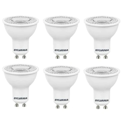 Image of Sylvania LED Light Bulb, Glass Lens Finish, Spotlight Shape, GU10 Cap, 25W Equivalent W., 230 Lumens, Cool White Colour (4000K), Non Dimmable. for All Rooms Commercial Applications.