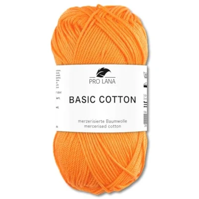 Image of Frida&#039;s Wollhaus Pro Lana 50 g Basic Cotton Knitting Crochet Wool Yarn 64 Colours (28 Light Orange)
