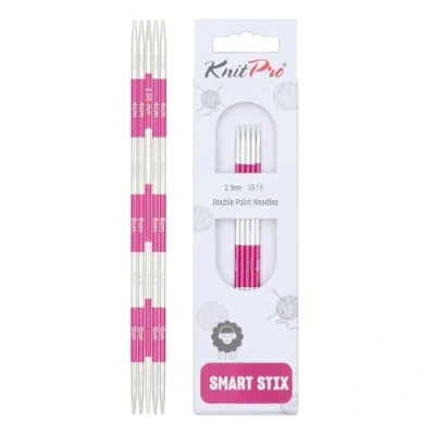Image of KnitPro Knitting Pins: Double Ended:, Metal, Pink, 2.5mm