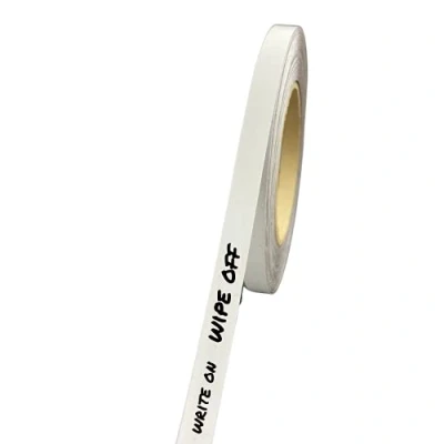 Image of Gloss White Magnetic Easy Wipe Racking Strip 10mm Wide x 0.8mm Thick 10M Long Tape