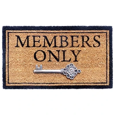 Image of EHC 40 x 70 cm Members Only Tough Coir PVC Entrance Door Mat (Indoors or Outdoors)
