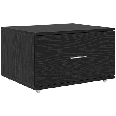 Image of vidaXL Drawer Cabinet Black oak Engineered wood Compact